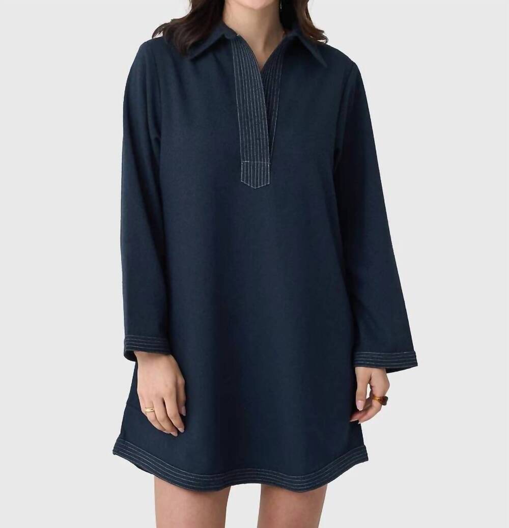 NEW NEVER A WALLFLOWER split neck dress in navy